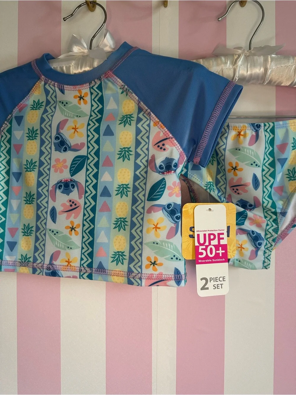 Disney Blue Pineapple & Seal Kids Two-Piece UPF 50+ Swim Set